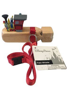 Disney Park Mickey & Minnie Runaway Railway Wooden Train Whistle with Mickey